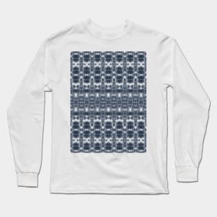 Ikat tie dye blue color Long Sleeve T-Shirt